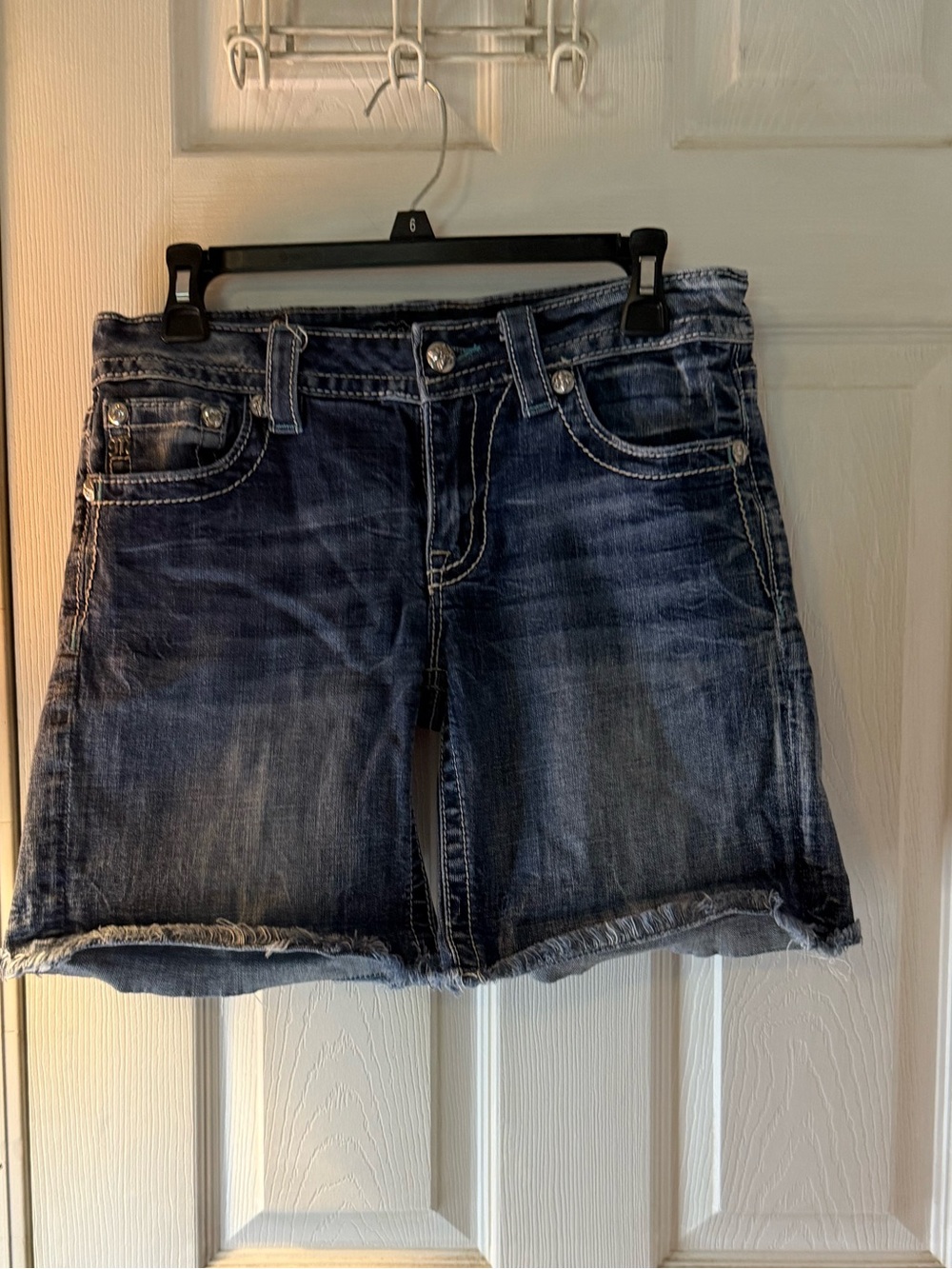 Miss Me embellished Dark Blue Denim  Shorts Sz 29